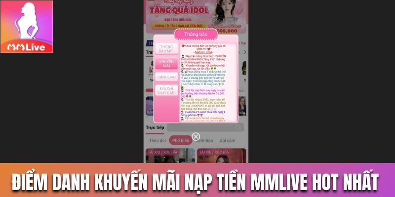 Khuyến mãi nạp tiền MMLive