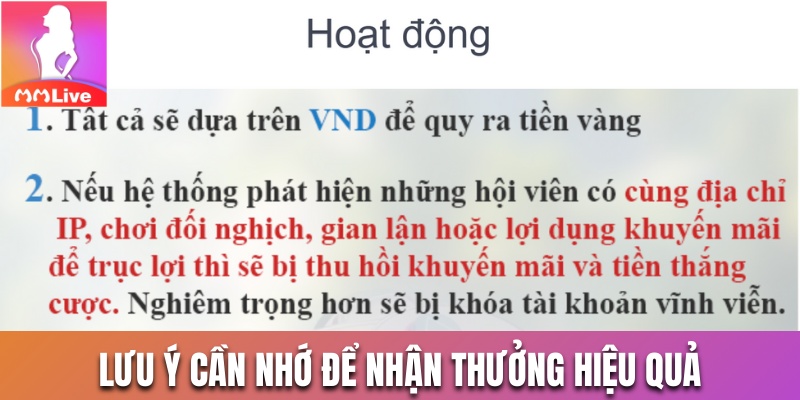 Lưu ý giúp người chơi nhận thưởng tuần hiệu quả